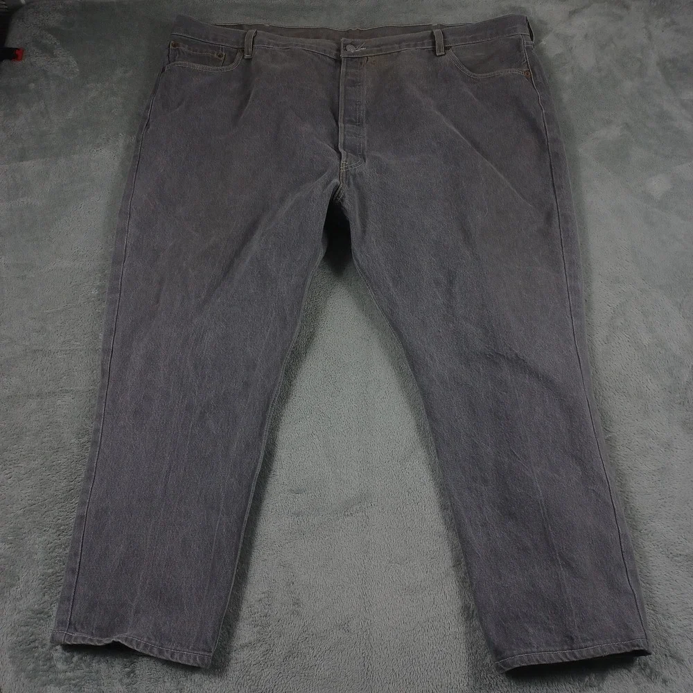 Levis 501xx Jeans Mens‎ 52x27 Gray Denim Distressed Button Fly Cotton Pockets